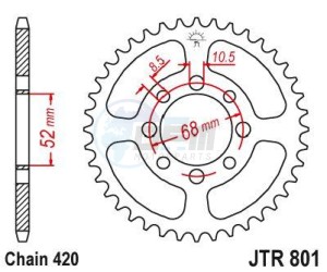 Product image: Esjot - 50-13009-37 - Chainwheel Steel TT Kawasaki - 420 - 37 Teeth -  Identical to JTR801 - Made in Germany 