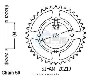 Product image: Sifam - 20219CZ37 - Chain wheel rear 550 Cbf 75-80   Type 530/Z37 
