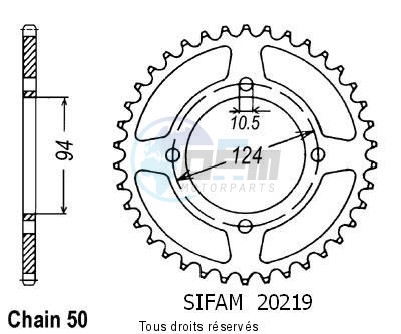 Product image: Sifam - 20219CZ37 - Chain wheel rear 550 Cbf 75-80   Type 530/Z37  0