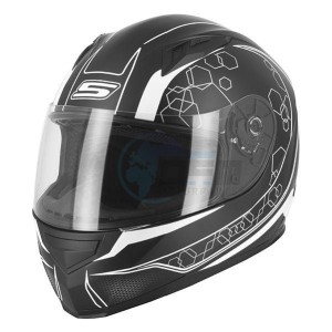 Product image: S-Line - IAP1G1202 - Helmet Full Face S448 APEX GRAPHIC - Black Mat/White - Size S 