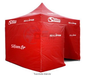 Product image: Sifam - BARNUM20 - Party tent  Aluminium 3x3m Red  Structure Aluminium- 12kg Cover:  polyester : 250gr/m2 