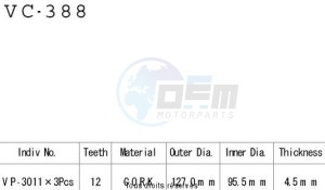 Product image: Kyoto - VC388 - Clutch Plate kit complete Ts 50 Xk Auto 84-88   