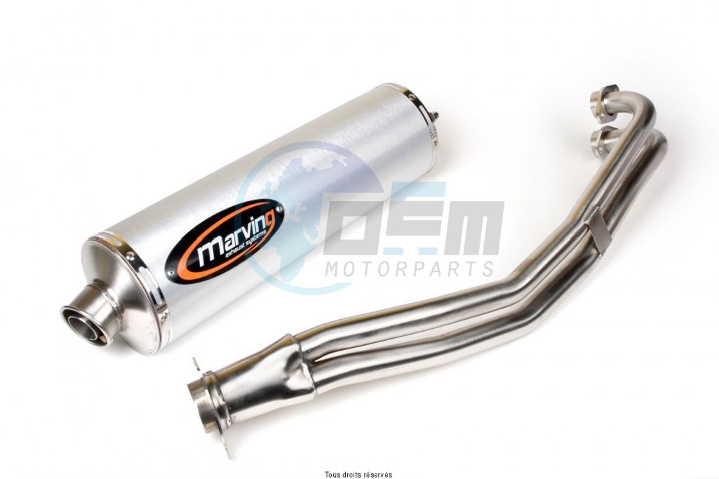 Product image: Marving - 01ALY45EU - Exhaust SUPERLINE T-MAX 500 Complete exhaust pipe  Approvede Exhaust Damper Big Oval Alu  0
