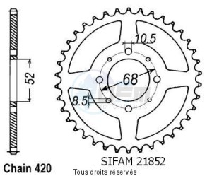 Product image: Sifam - 21852CZ32 - Chain wheel rear Rv/Van 50 73-78   Type 420/Z32 