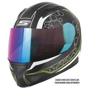 Product image: S-Line - IAP1G1902 - Helmet Full Face S448 APEX GRAPHIC - Black Mat/Yellow Fluo - Size S 