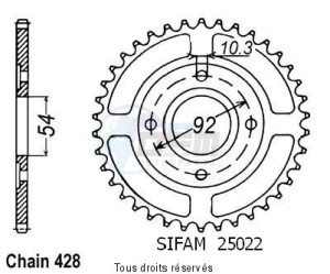 Product image: Sifam - 25022CZ46 - Chain wheel rear Rd 125 Lc1 82-84   Type 428/Z46 