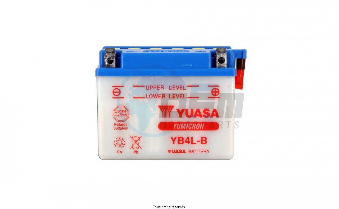 Product image: Yuasa - 812041 - Battery Yb4l-b L 121mm  W 71mm  H 93mm 12v 4ah  1