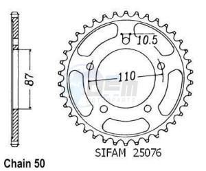 Product image: Esjot - 50-35031-46 - Chainwheel Steel Suzuki - 530 - 46 Teeth -  Identical to JTR829 - Made in Germany 
