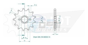 Product image: Esjot - 50-32023-13 - Sprocket Honda - 530 - 13 Teeth -  Identical to JTF329 - Made in Germany 
