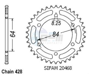 Product image: Esjot - 50-15019-44 - Chainwheel Steel TT Suzuki - 428 - 44 Teeth -  Identical to JTR809 - Made in Germany 