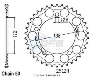 Product image: Sifam - 25124CZ39 - Chain wheel rear Cb 1300 F 03-   Type 530/Z39 