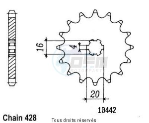 Product image: Sifam - 10442CZ13 - Sprocket Suzuki Yamaha Type 428/Z1 80 Rm 1986-2000 10442cz   13 teeth   TYPE : 428 