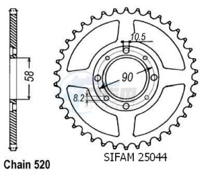 Product image: Esjot - 50-32013-30 - Chainwheel Steel TT Honda - 520 - 30 Teeth - Made in Germany 