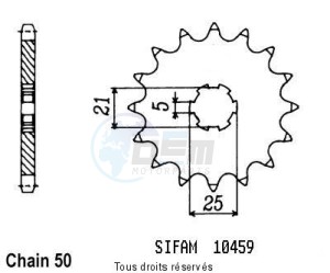 Product image: Sifam - 10459CZ17 - Sprocket Rd 400 Dx 76-80   10459cz   17 teeth   TYPE : 530 