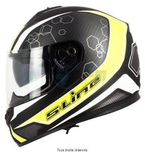 Product image: S-Line - IFF8G1003 - Full Face Helmet S440 Yellow Black M Halo - Graphics   Double Visor 