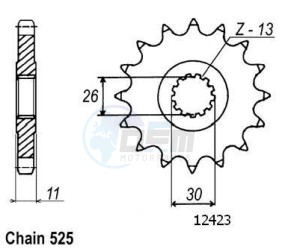 Product image: Esjot - 50-29028-16 - Sprocket Yamaha - 525 - 16 Teeth -  Identical to JTF1591 - Made in Germany 