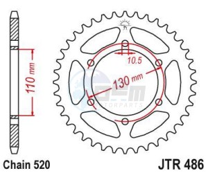 Product image: Esjot - 50-32029-41 - Chainwheel Steel Kawasaki - 520 - 41 Teeth -  Identical to JTR486 - Made in Germany 