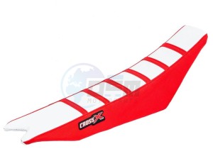 Product image: Crossx - M911-3WRR - Saddle Cover BETA RR-RS 20-2012 TOP WHITE- SIDE RED-STRIPES RED (M911-3WRR) 