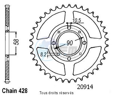 Product image: Sifam - 20914CZ43 - Chain wheel rear Cm 125 Custom 82-86   Type 428/Z43  0