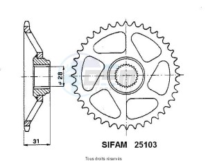 Product image: Sifam - 25103CZ43 - Chain wheel rear Rs 50 93-98 Type 415   Type 415/Z43 
