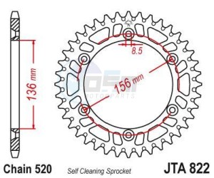 Product image: Esjot - 51-32043-43 - Chainwheel Alu TT Suzuki - 520 - 43 Teeth -  Identical to JTA822 - Made in Germany 