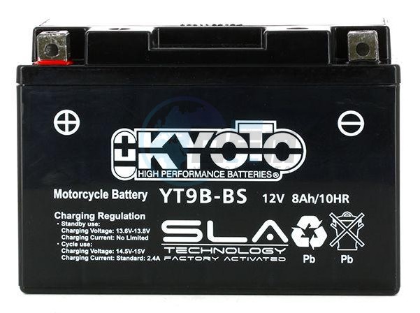 Product image: Kyoto - 512096 - Battery  YT9B-BS SLA-AGM - Without Acid. Ready to Use  0