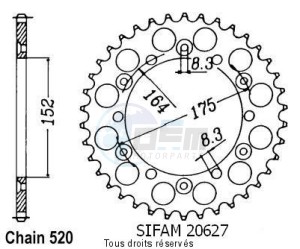 Product image: Sifam - 20627CZ48 - Chain wheel rear Yamaha 125/250 Yz 1981-1998 Type 520/Z48 