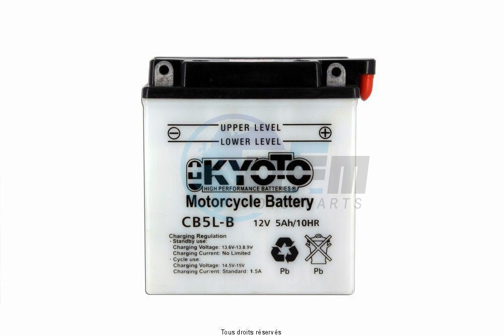 Product image: Kyoto - 712051 - Battery Yb5l-b L 121mm  W 61mm  H 131mm 12v 5ah Acid 0,39l  1