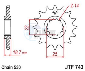 Product image: Esjot - 50-35050-15 - Sprocket Ducati - 530 - 15 Teeth -  Identical to JTF743 - Made in Germany 
