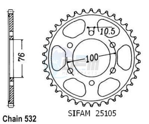Product image: Esjot - 50-27005-48 - Chainwheel Steel Suzuki - 532 - 48 Teeth -  Identical to JTR827 - Made in Germany 