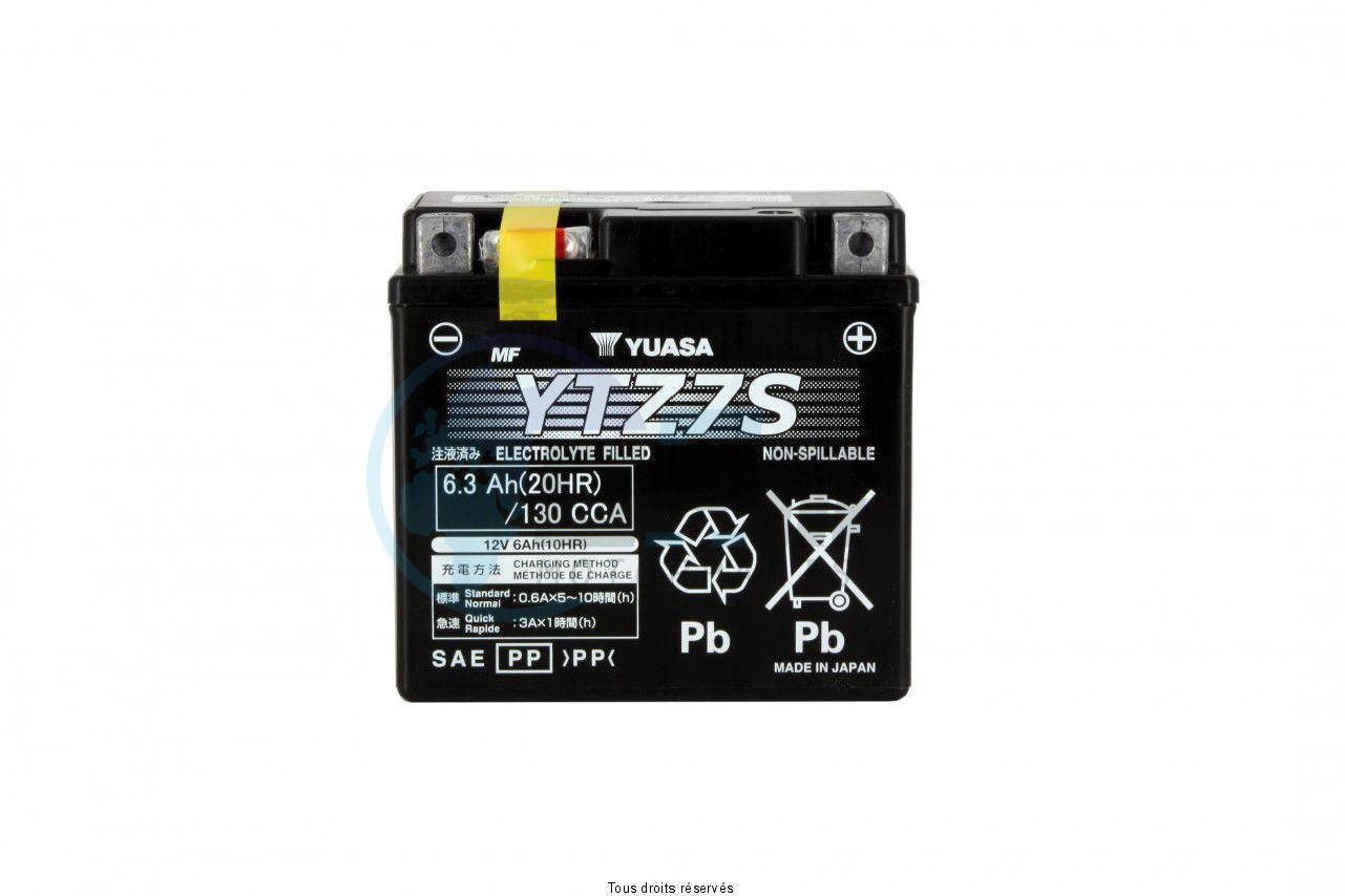 Product image: Yuasa - 812080 - Battery YTZ7-S - Sealed Original L 114mm  W 70mm  H 105mm 12v 6ah Scelléé Original Gel  1