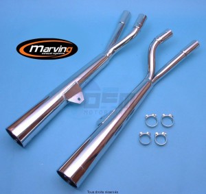 Product image: Marving - 01S2076 - Silencer  MARVI GSX 750 L CUSTOM Approved - Sold as 1 pair Chrome  