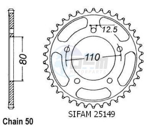 Product image: Esjot - 50-35036-45 - Chainwheel Steel Honda-Triumph - 530 - 45 Teeth -  Identical to JTR1334 - Made in Germany 