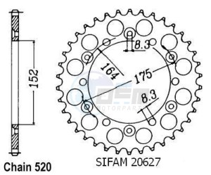 Product image: Esjot - 50-32003-42 - Chainwheel Steel TT Yamaha - 520 - 42 Teeth -  Identical to JTR853 - Made in Germany 