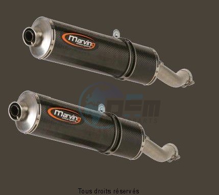 Product image: Marving - 01CAD750SSEU - Silencer  SUPERLINE DUCATI SS Approved Sold as 1 pair Pos.Low  - Small Oval Carbon  0
