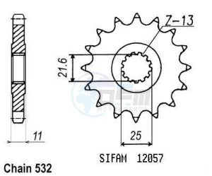 Product image: Esjot - 50-27002-17 - Sprocket Yamaha - 532 - 17 Teeth -  Identical to JTF584 - Made in Germany 