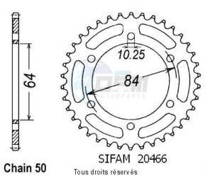 Product image: Sifam - 20466CZ44 - Chain wheel rear Gsx 400 E-twin 80-81   Type 530/Z44 