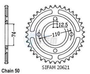 Product image: Esjot - 50-35009-36 - Chainwheel Steel Yamaha - 530 - 36 Teeth -  Identical to JTR854 - Made in Germany 