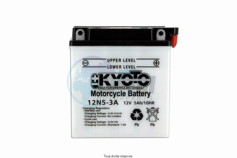 Product image: Kyoto - 712053 - Battery 12n5-3a L 121mm  W 61mm  H 131mm 12v 5ah Acid 0,4l  1