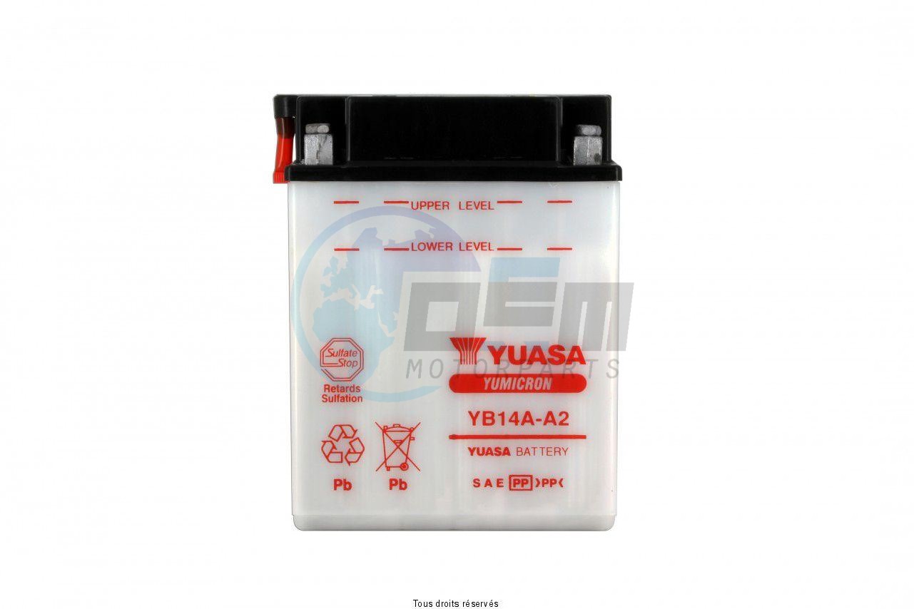Product image: Yuasa - 812145 - Battery Yb14a-a2 L 135mm  W 91mm  H 176mm 12v 14ah  1