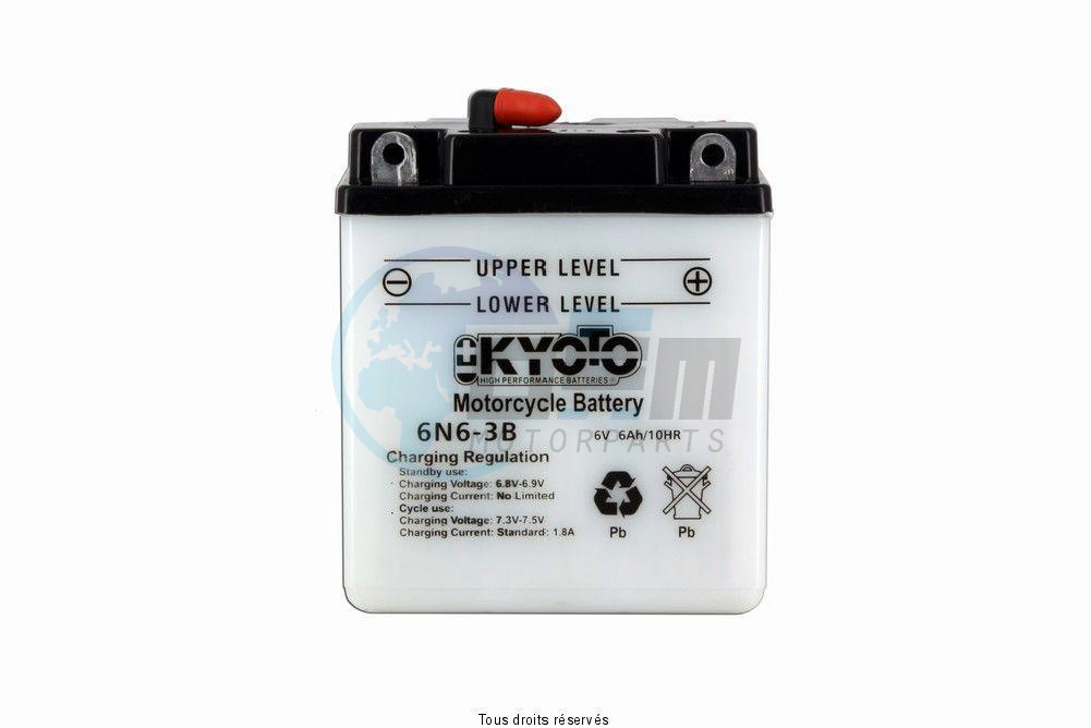 Product image: Kyoto - 706064 - Battery 6n6-3b L 99mm  W 57mm  H 107mm 6v 6ah Acid 0,27l  0