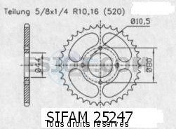 Product image: Sifam - 25247CZ28 - Chain wheel rear Eton 50/100 Draco   Type 520/Z28 