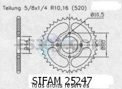 Product image: Sifam - 25247CZ28 - Chain wheel rear Eton 50/100 Draco   Type 520/Z28  0