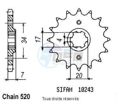 Product image: Sifam - 10243CZ13 - Sprocket Honda Cr 79-85 125 Cr 1979-1985 10243cz   13 teeth   TYPE : 520  0