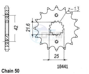 Product image: Esjot - 50-35021-16 - Sprocket Yamaha - 530 - 16 Teeth -  Identical to JTF513 - Made in Germany 