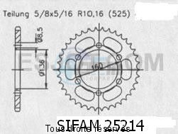 Product image: Sifam - 25214CZ41 - Chain wheel rear Sachs 650 Roadster 00   Type 525/Z41  0