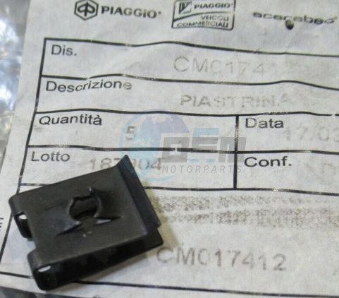 Product image: Piaggio - CM017412 - SPRING  PLATE  1
