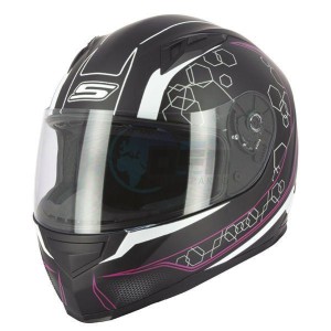 Product image: S-Line - IAP1G1805 - Helmet Full Face S448 APEX GRAPHIC - Black Mat/Pink - Size XL 