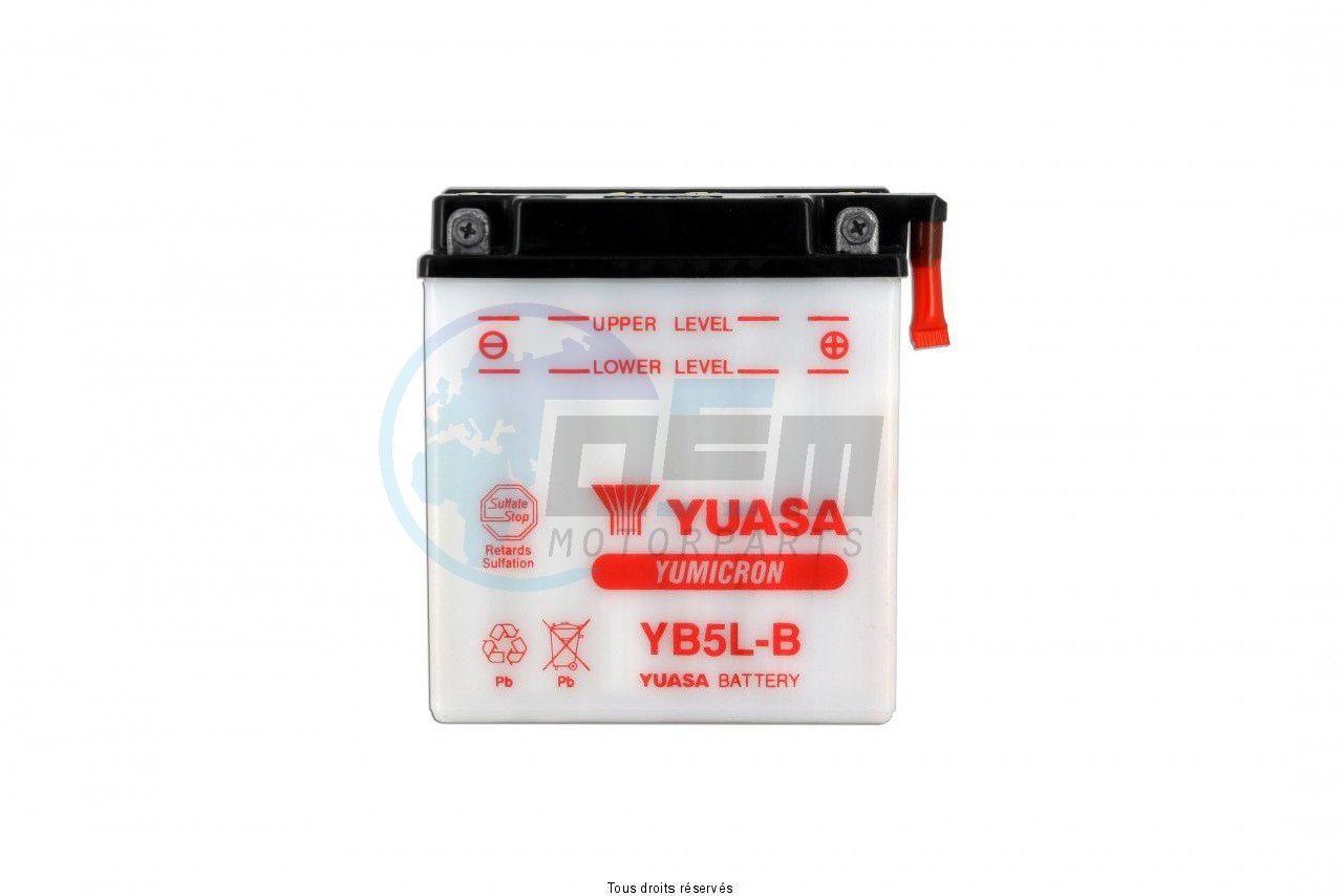 Product image: Yuasa - 812051 - Battery Yb5l-b L 121mm  W 61mm  H 131mm 12v 5ah  1