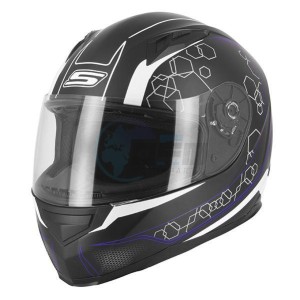 Product image: S-Line - IAP1G1401 - Helmet Full Face S448 APEX GRAPHIC - Black Mat/Blue - Size XS 